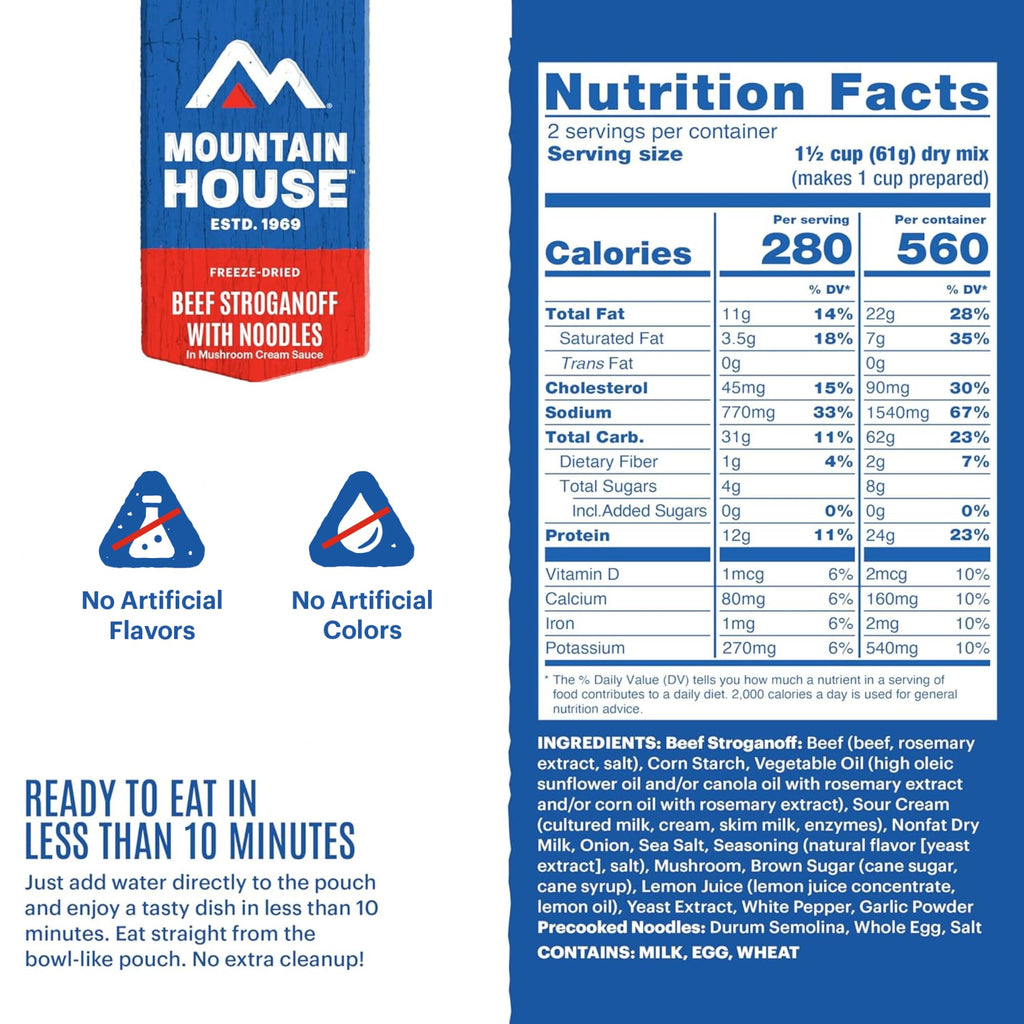 Freeze-Dried Dinner Entree 4 Servings 2-Pack R4818