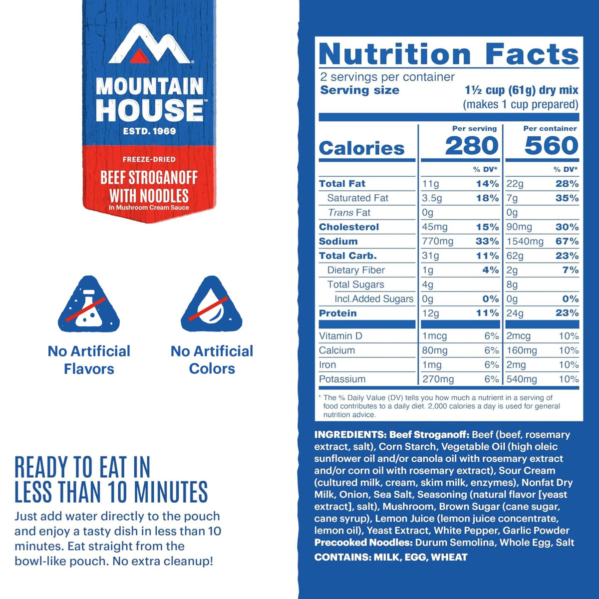 Freeze-Dried Dinner Entree 4 Servings 2-Pack R4818