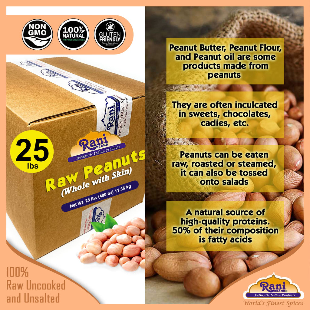 Raw Whole Peanuts With Skin 25lbs Bulk Box Y350304