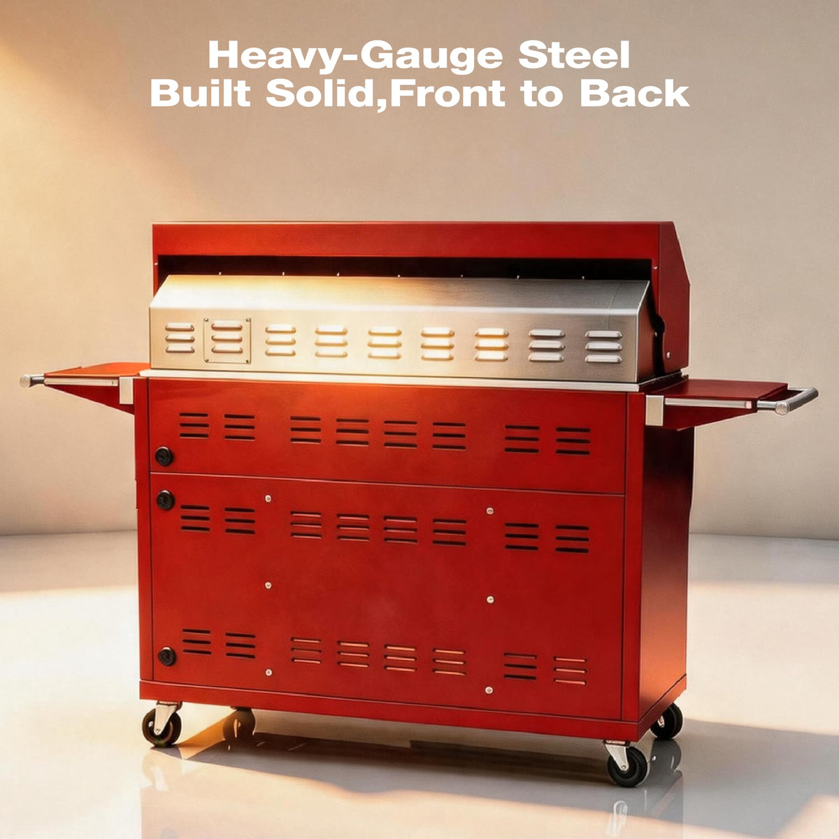 49" 5-Burner Red Propane Gas BBQ Grill X4905