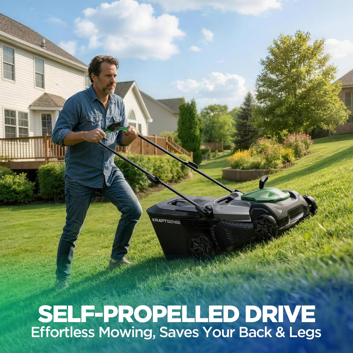 18" 40V Self-Propelled Cordless Electric Lawn Mower R95343