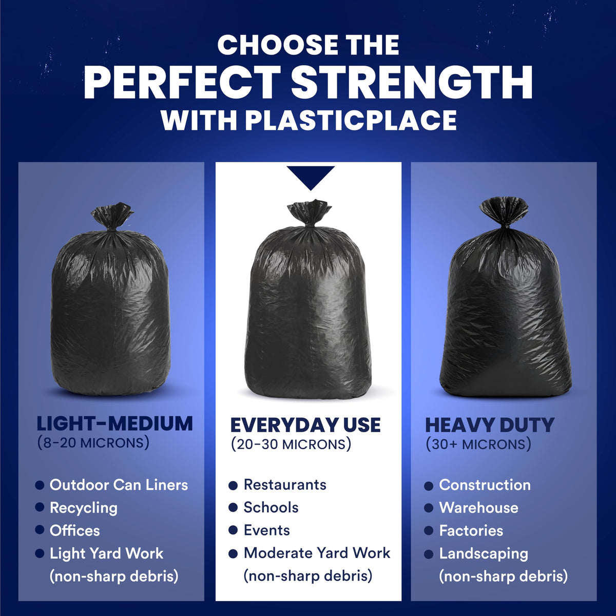 55-60 Gallon Heavy Duty Black Trash Bags, 100 Count O5162