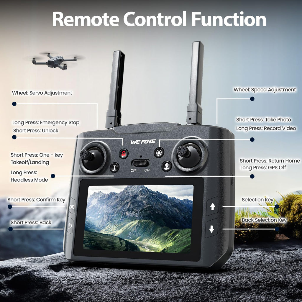 4K Foldable GPS Drone with 4.5" Screen Under 249g Black E944018