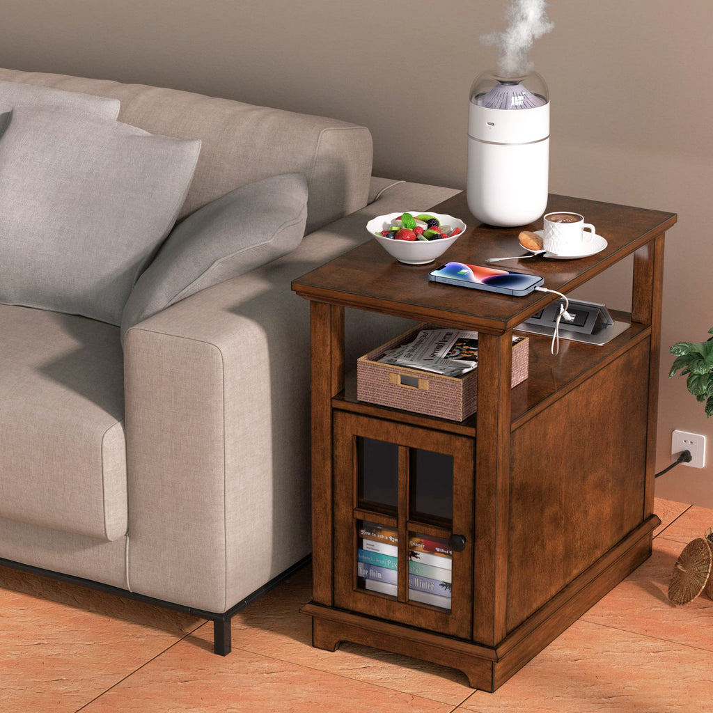 End Table with Charging Station and Storage O41363