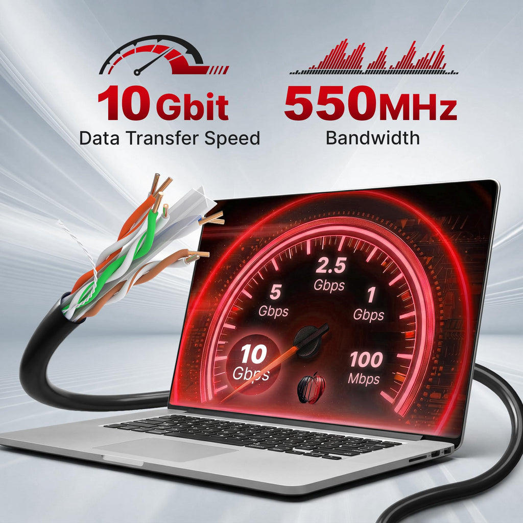 Cat 6 Plenum Ethernet Cable 1000ft Black T697