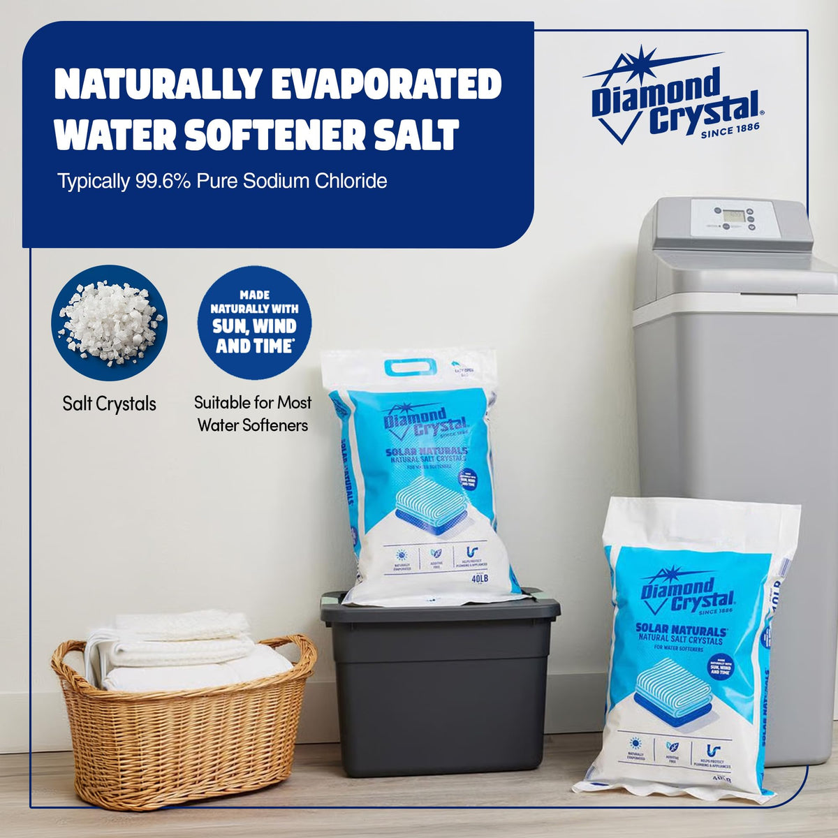 2 Pack Water Softener Salt, 40 lbs M654
