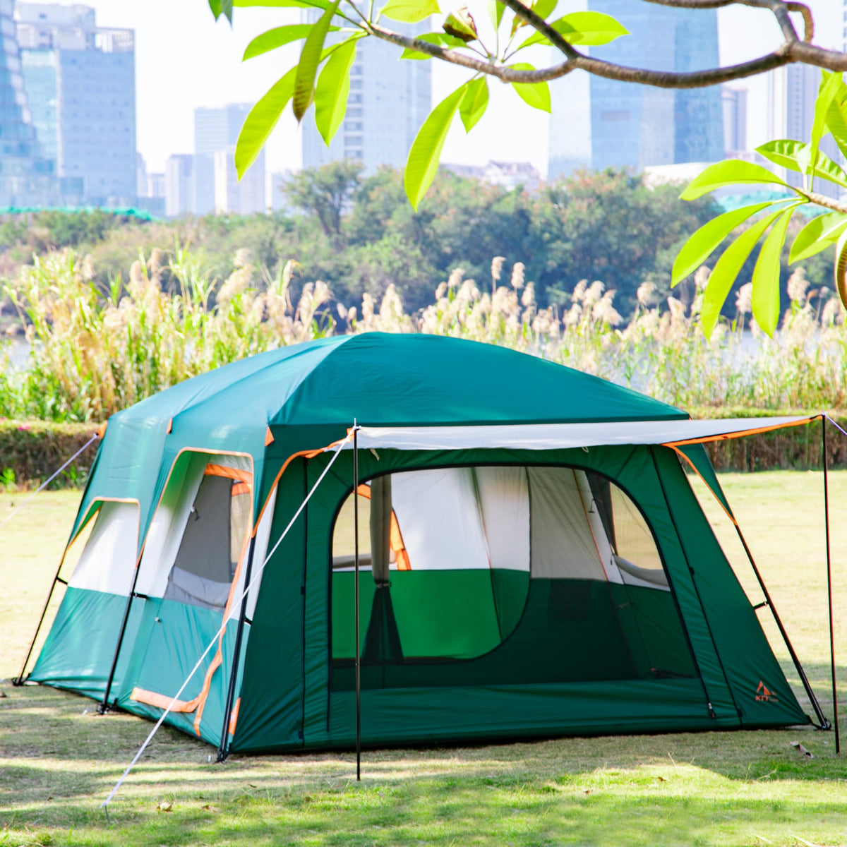 Extra Large 12-14 Person 2 Room Waterproof Double Layer Cabin Tent L256