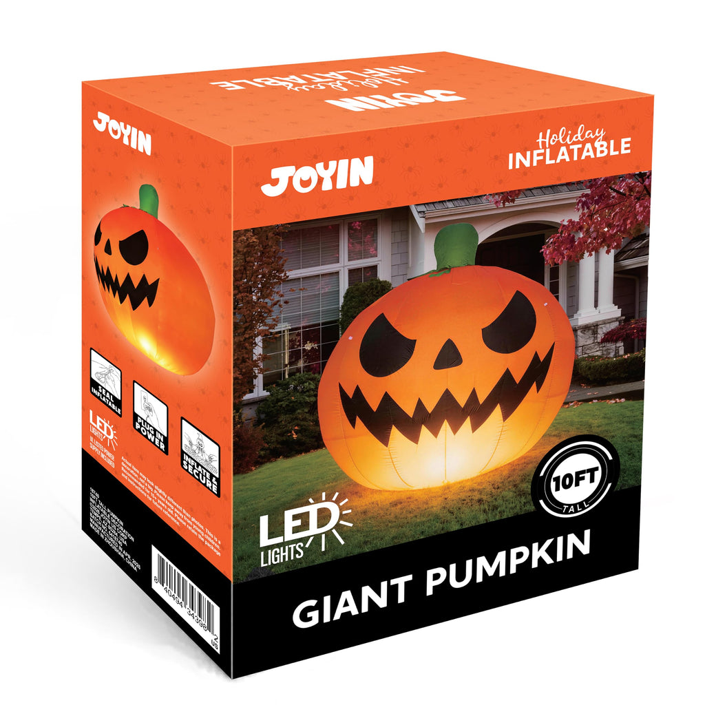 10FT Tall Inflatable Pumpkin with Built-in LED Lights L82407