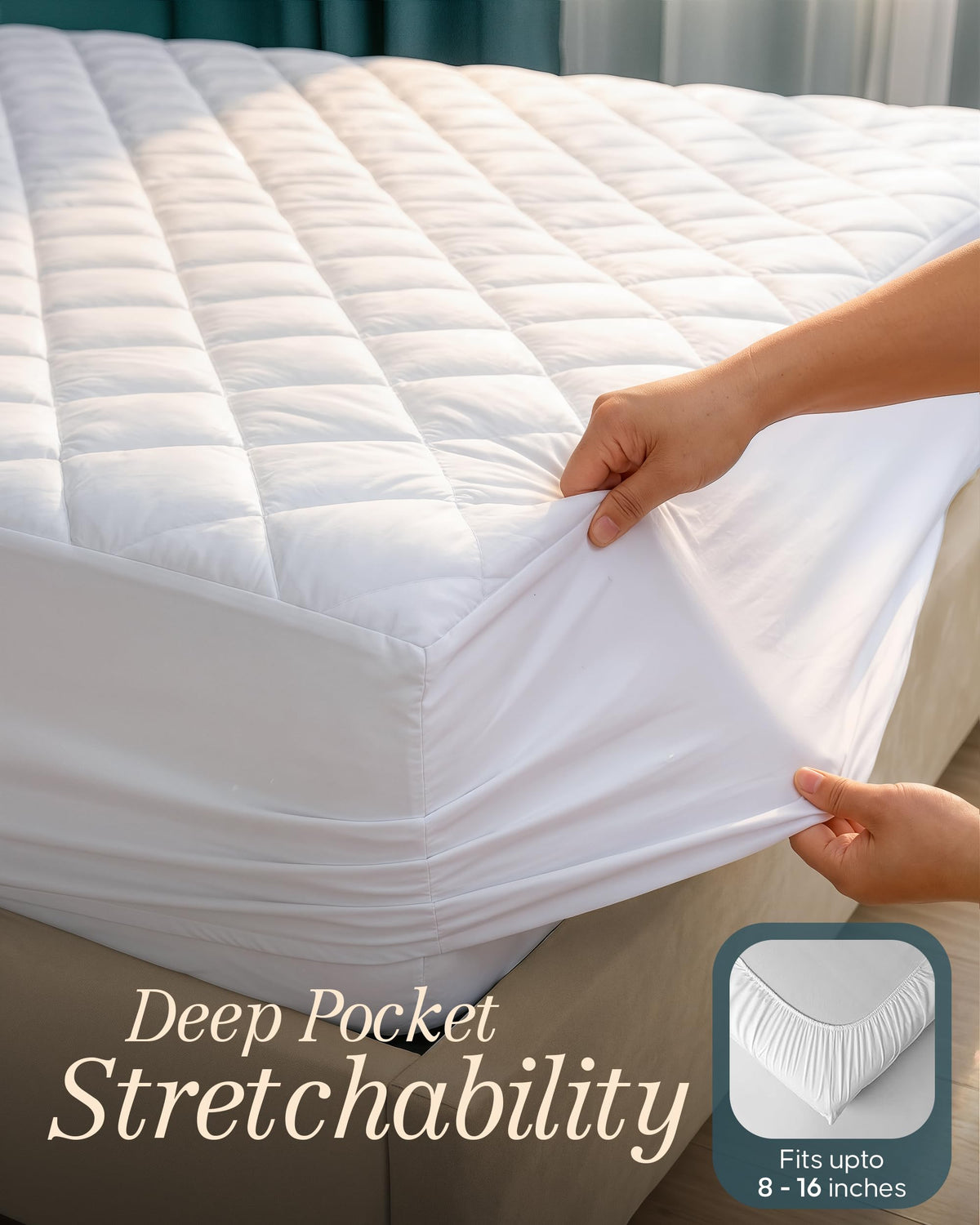 Quilted Mattress Pad with 16" Deep Pocket H9319