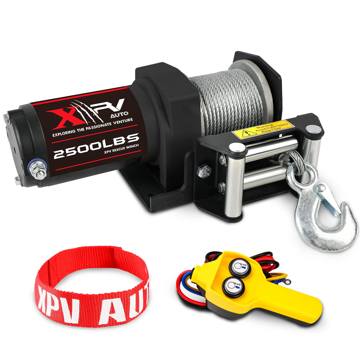 2500lbs 12V Waterproof Electric Winch with Steel Cable M29648