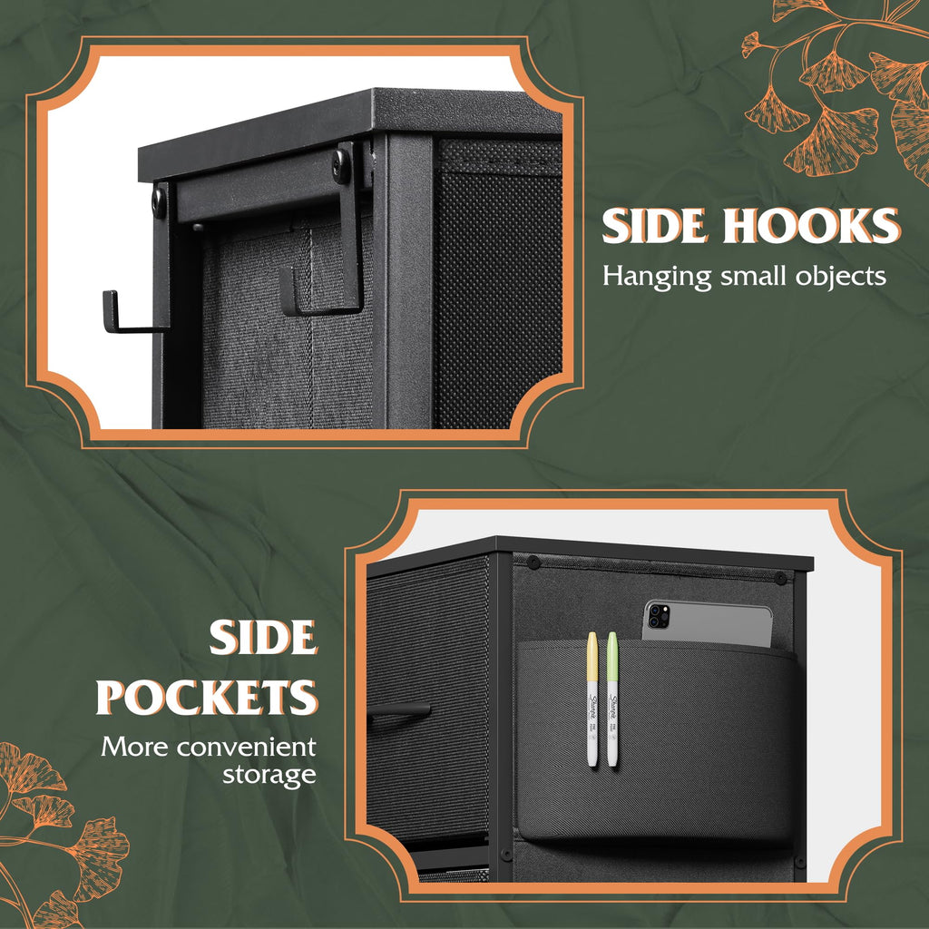 Black 10 Drawer Fabric Dresser L48238