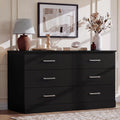 6 Drawer Dark Black Dresser V9421