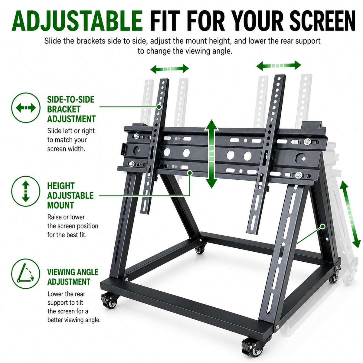 Mobile TV Stand with Wheels for 26-65 Inch TVs G226