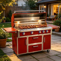 49" 5-Burner Red Propane Gas BBQ Grill X4905