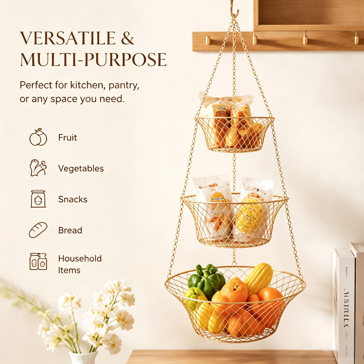 3-Tier Copper Hanging Basket G183342
