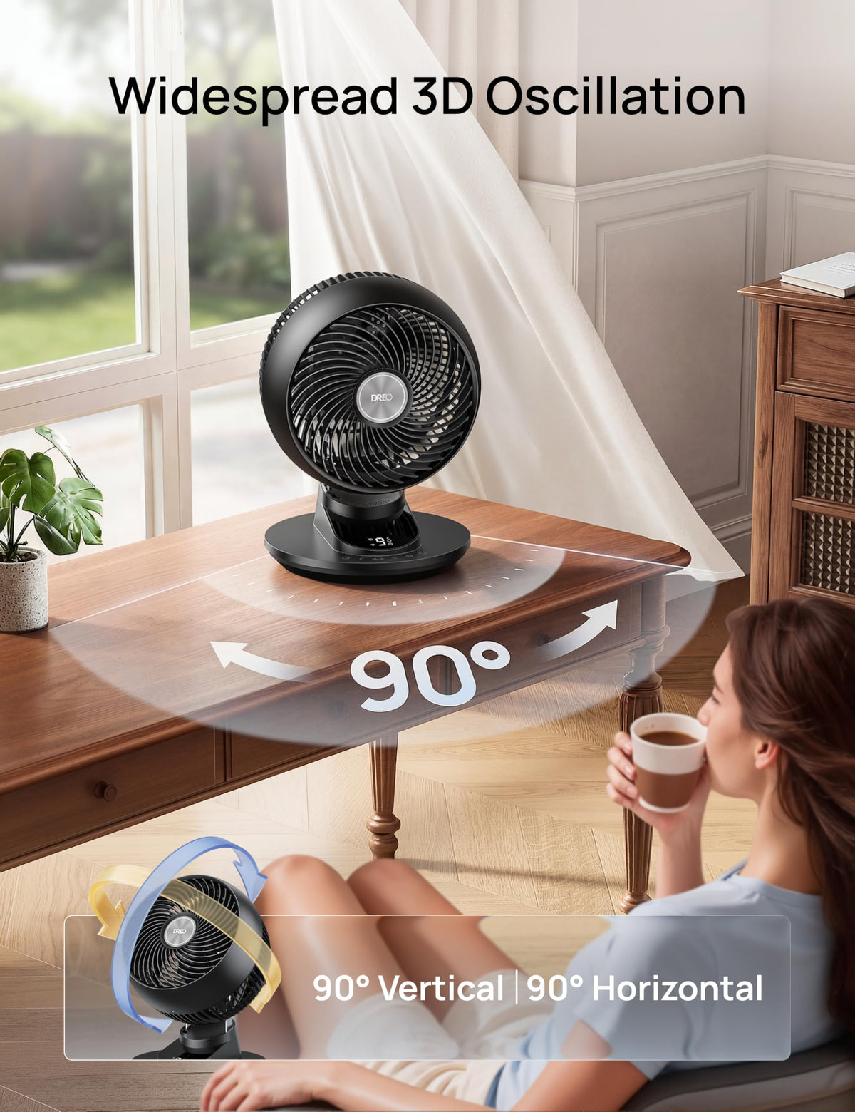 12 Inches 90° Oscillating Smart Desk Fan A40290