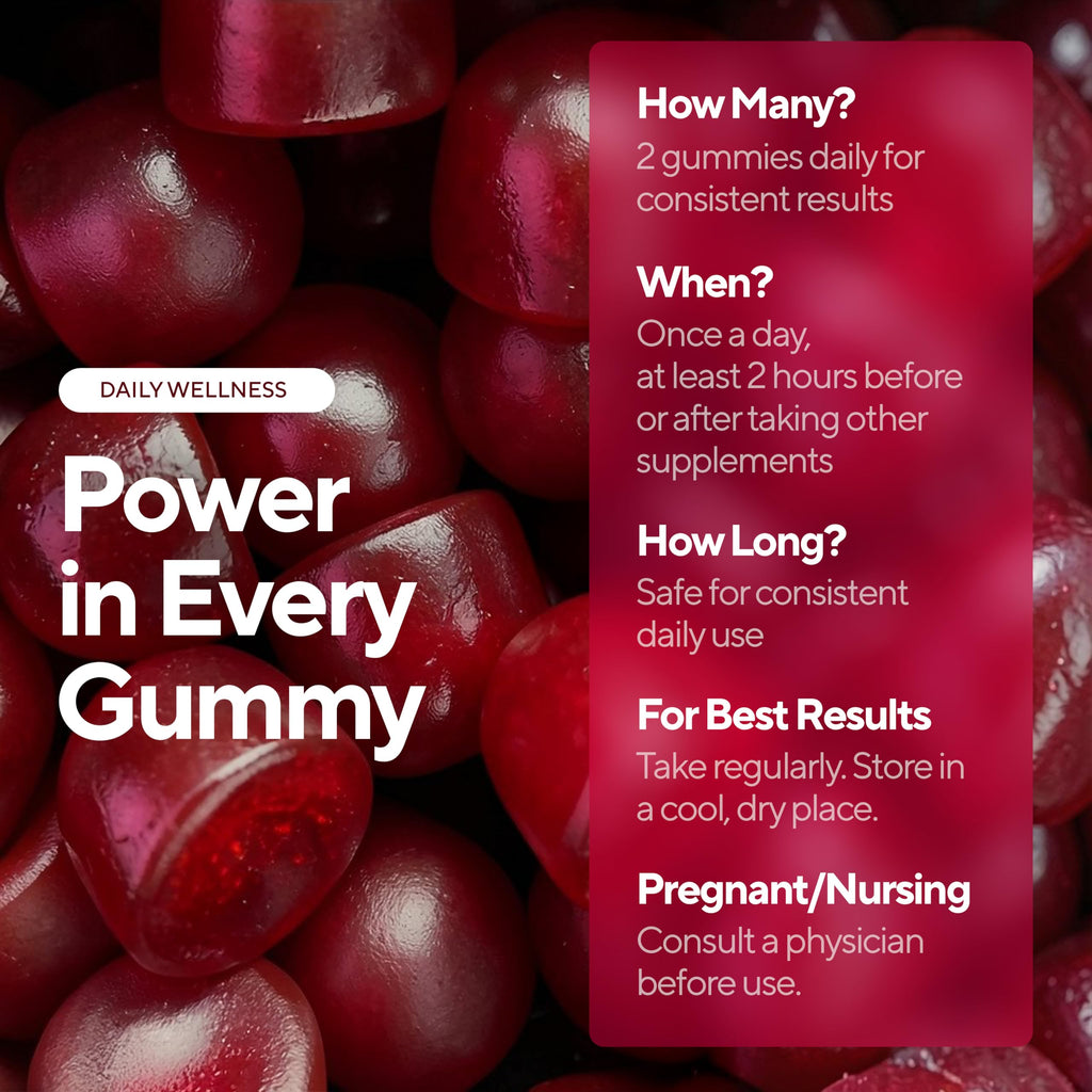 Beet Root Gummies with CoQ10, Grape Seed, Vitamin C, B12 & B3 S969