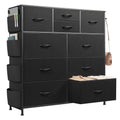 Black 10 Drawer Fabric Dresser L48238