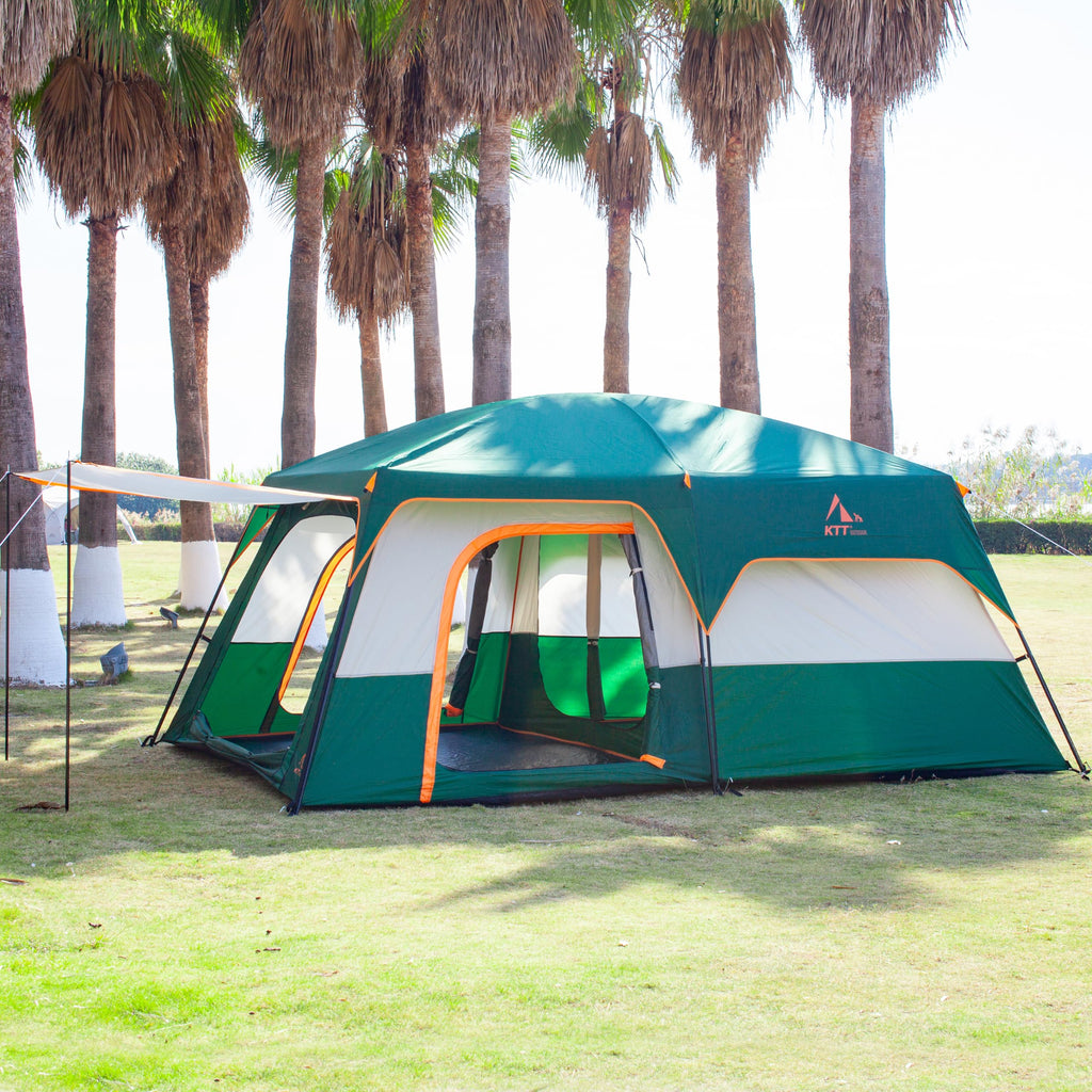 Extra Large 12-14 Person 2 Room Waterproof Double Layer Cabin Tent L256