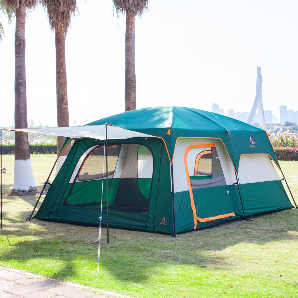 Extra Large 12-14 Person 2 Room Waterproof Double Layer Cabin Tent L256