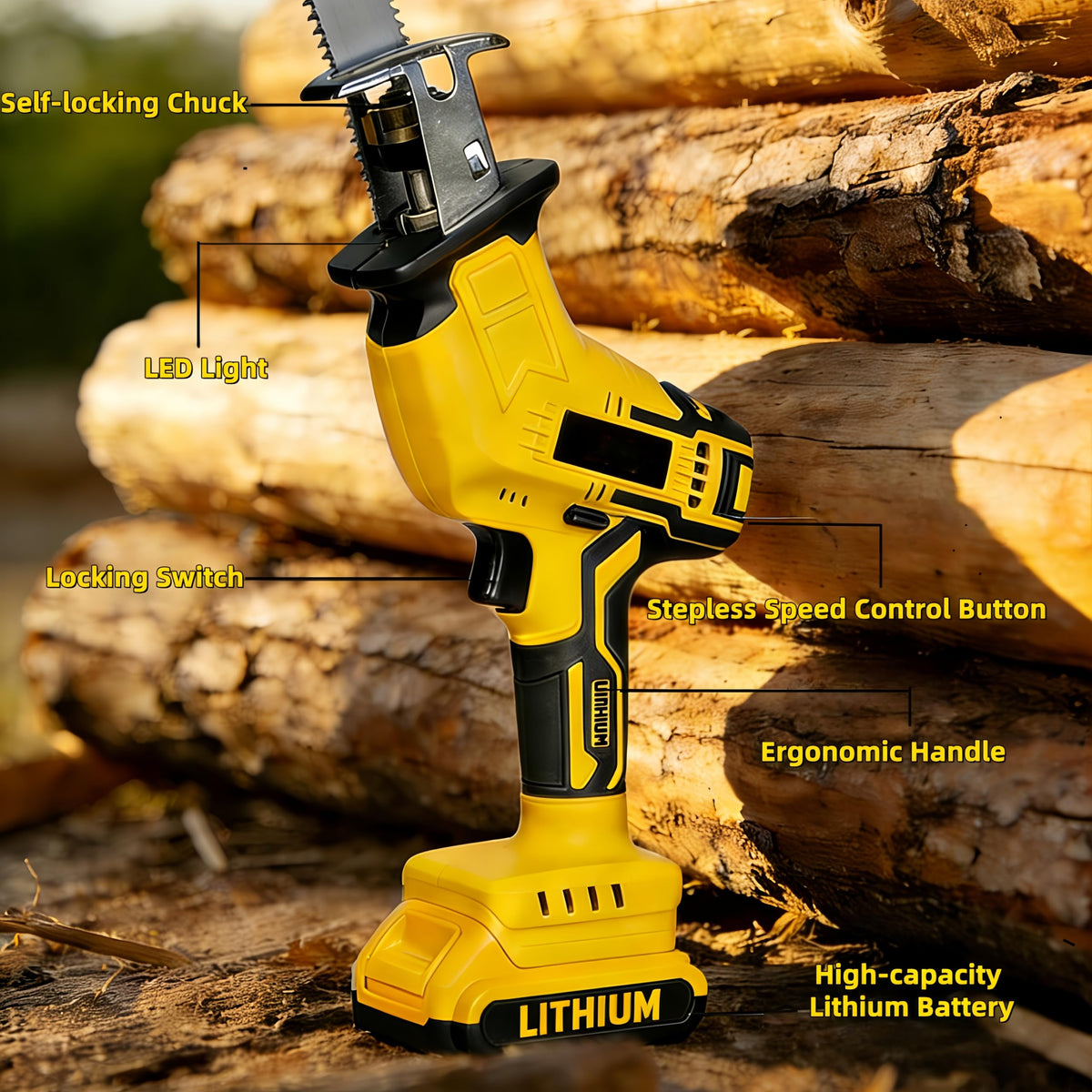 Cordless Reciprocating Saw 0-3500 SPM Variable Speed with 4 Blades Kit B7818