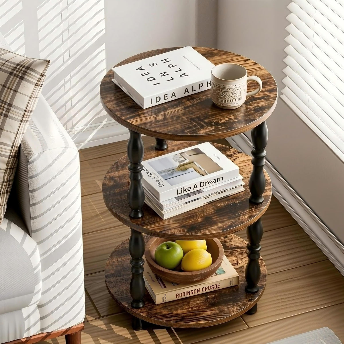3-Tier Small Oval Side Table Q2669